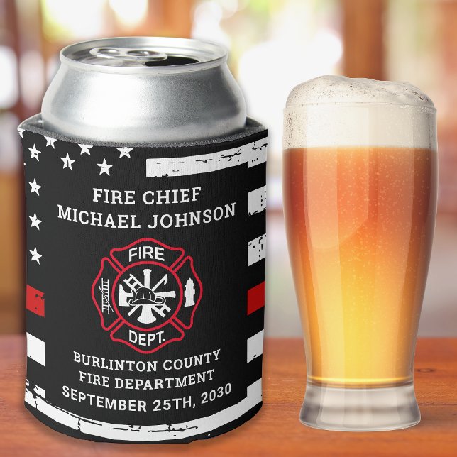 Cheers Beers Personalised Firefighter Retirement Can Cooler (Creator Uploaded)
