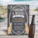 Cheers & Beers Rustic Chalkboard 30th Birthday Invitation<br><div class="desc">Cheers & Beers Rustic Chalkboard 30th Birthday Invitations.</div>