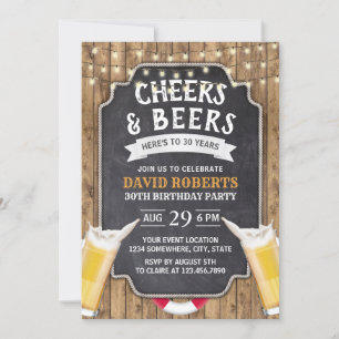 Cheers & Beers Rustic Nautical 30th Birthday Invitation