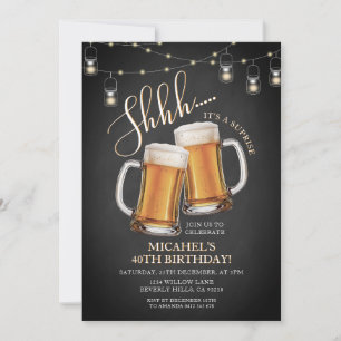 Cheers & Beers Surprise Adult 40th Birthday Party  Invitation