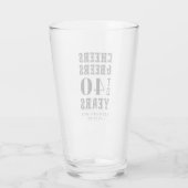 Cheers & Beers to 40 Years Any Milestone Birthday Glass (Back)
