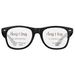 Cheers & beers to 40th birthday gray name year sin retro sunglasses
