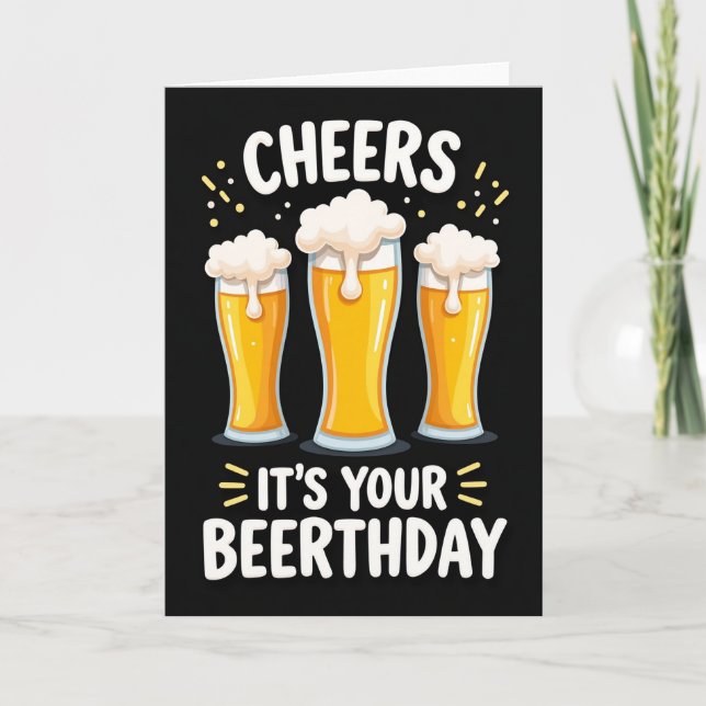 Cheers Birthday Glass Card (Front)