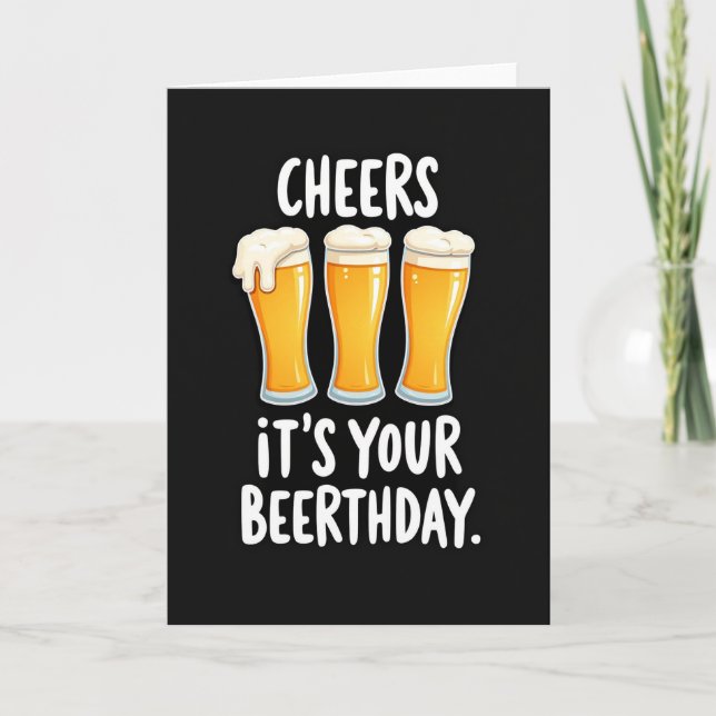 Cheers Birthday Glassware Card (Front)