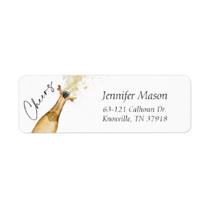Cheers Birthday Invitation Return Address Label