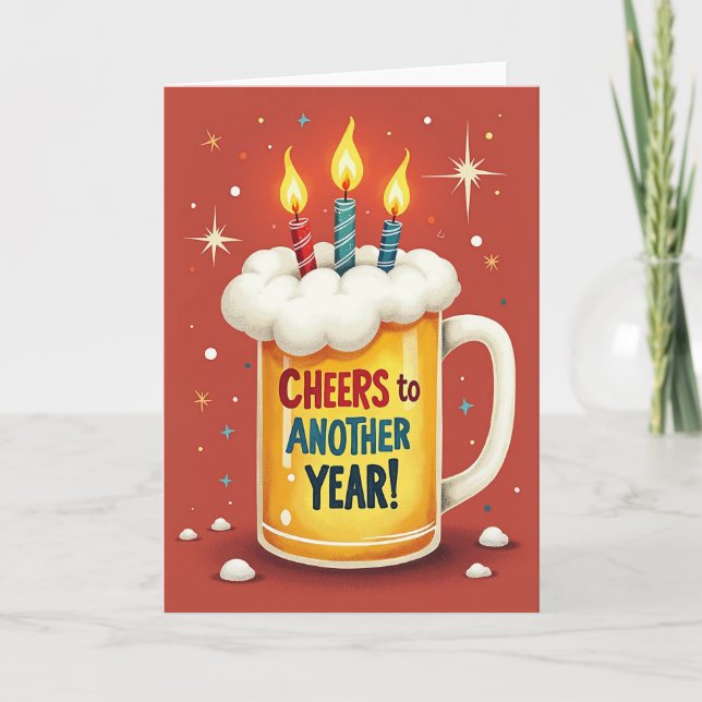 Cheers Birthday Mug Card (Front)