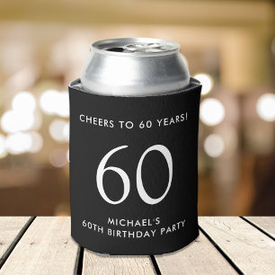 Cheers Black 60th Birthday Party Can Cooler