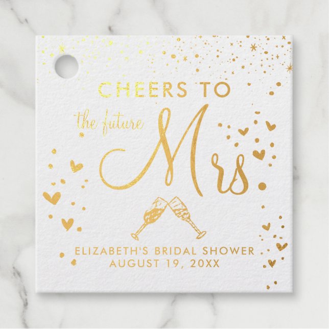Cheers | Bridal Shower Wedding Favour Tags (Front)