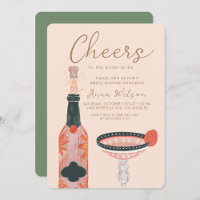 Cheers Bridal Shower Wine Glass Pink