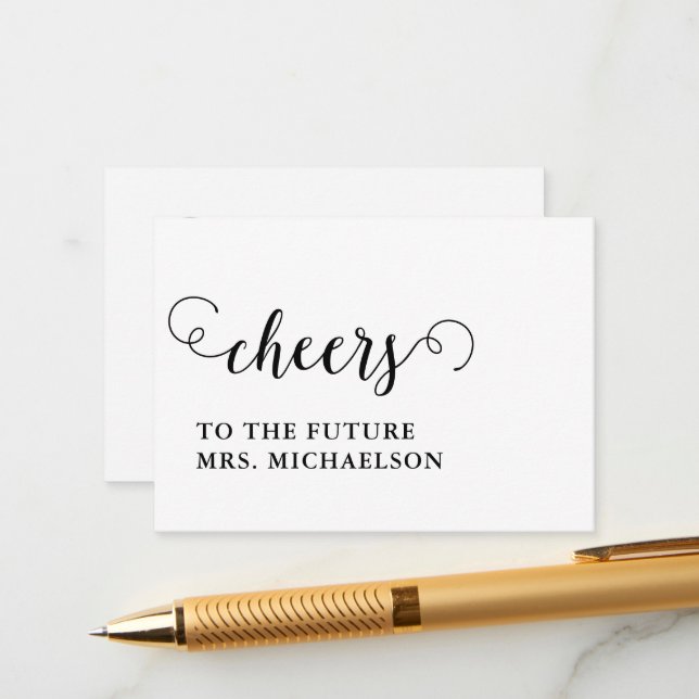 Cheers Bride To Be Wedding Event Advice Card (Front/Back In Situ)