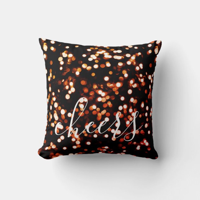 Cheers Brownish Sparkling Cushion (Front)