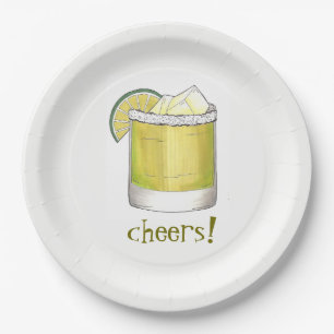 Cheers! Celebration Margarita Cocktail Party Decor Paper Plate