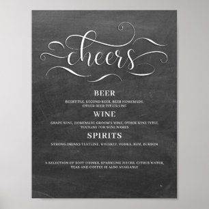 Cheers Chalkboard Wedding Bar Sign