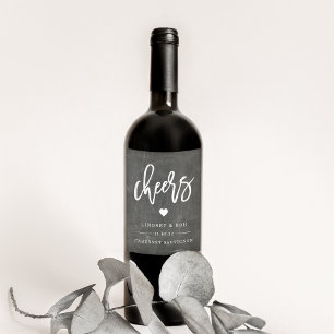 Cheers   Chalkboard Wedding Wine Labels