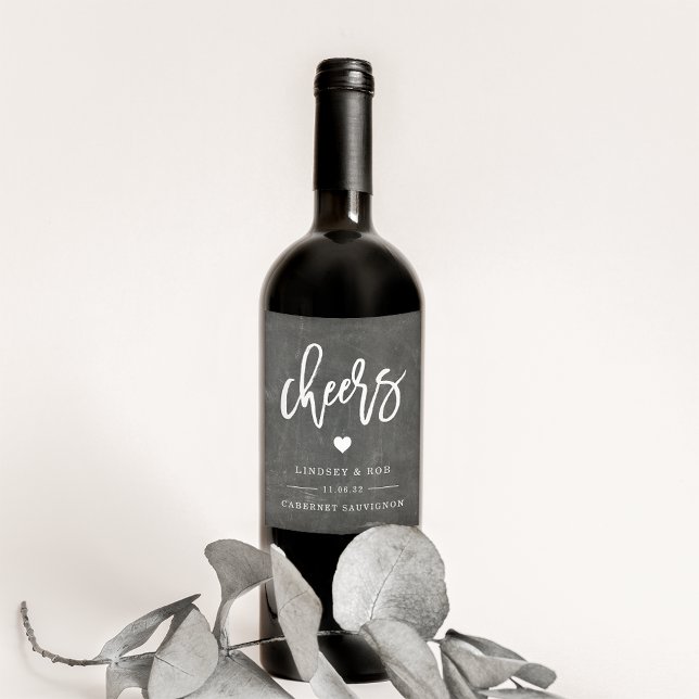Cheers | Chalkboard Wedding Wine Labels (Creator Uploaded)