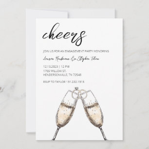 Cheers Champagne Engagement Party Invitation