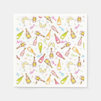cheers champagne flutes celebration Paper Napkin