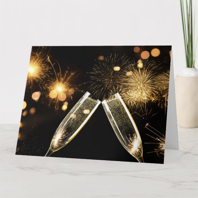 Cheers Champagne Glasses Card (Front)