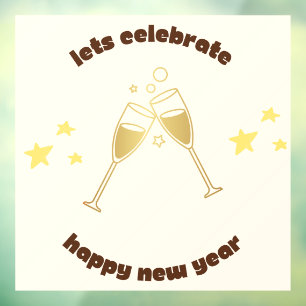 Cheers champagne glasses New Years message