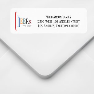 Cheers Christmas New Years Return Address Label