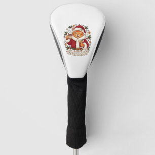 Cheers Christmas Orange Cat Santa Hat Drinks Ginge Golf Head Cover