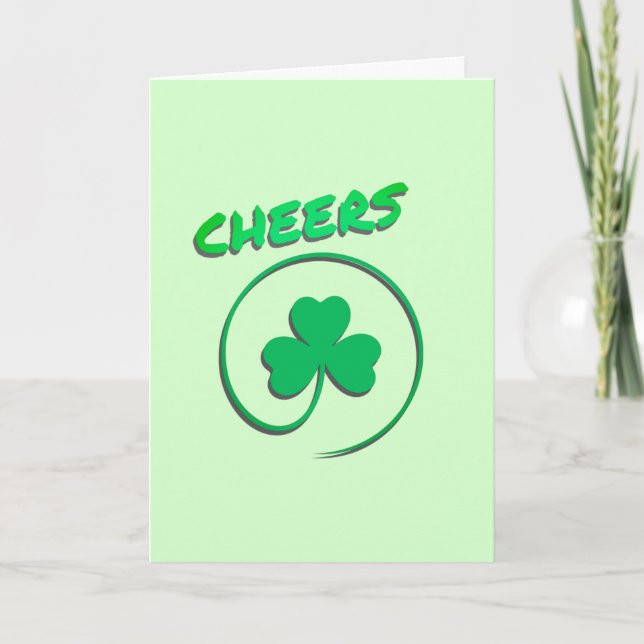 Cheers Clover Shamrock All Purpose Blank Card (Front)