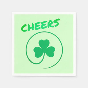 Cheers Clover Shamrock Irish Green St Patricks Day Napkin