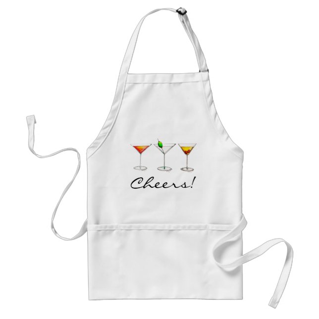 Cheers! Cocktails Martini Cosmo Manhattan Drinks Standard Apron (Front)