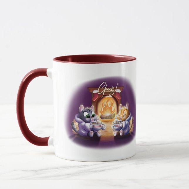 CHEERS! COCOA CATS by Jeff Willis Art Mug (Left)