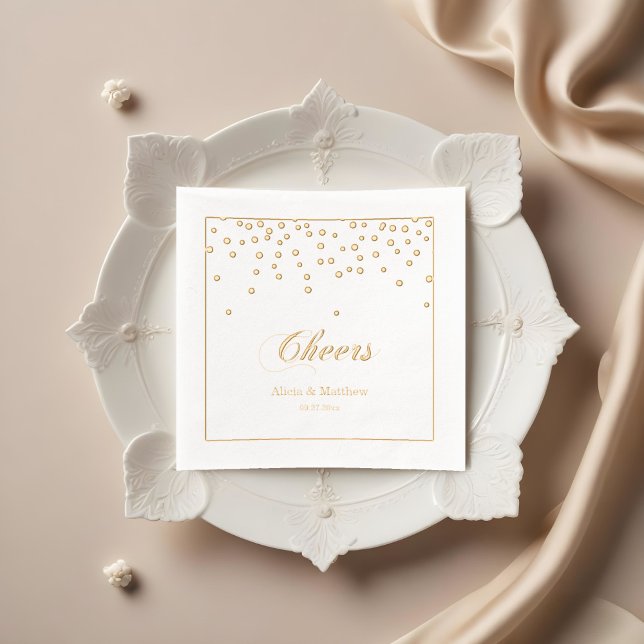 Cheers Confetti Wedding Anniversary Foil Napkins (Creator Uploaded)