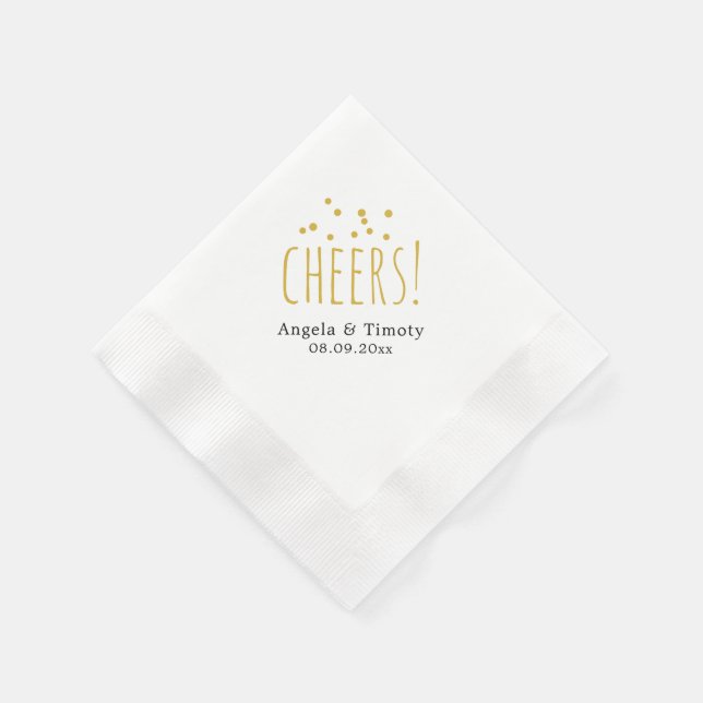 Cheers confetti wedding napkin (Corner)