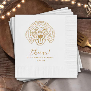 Cheers Custom Dog Drawn Cocktail Napkins Wedding