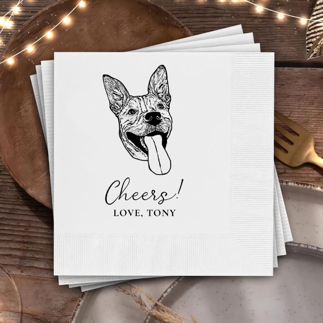 Cheers Custom Dog Wedding Napkins (Creator Uploaded)