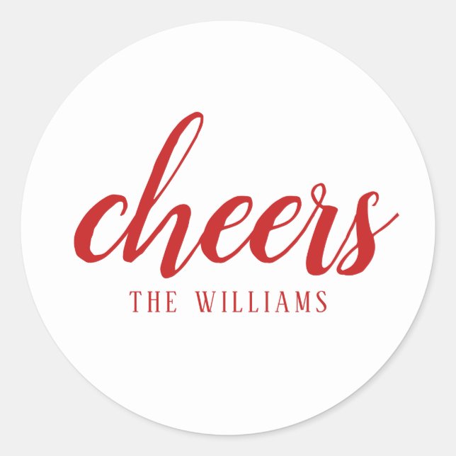 Cheers Custom Holiday Christmas Sticker or Labels (Front)