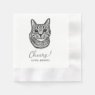Cheers Custom Pets Hand Drawing Wedding Napkins