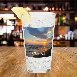 Cheers Custom Photo and Text Personalised Glass