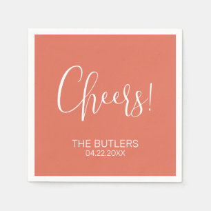Cheers! Custom Terracotta Wedding Napkins