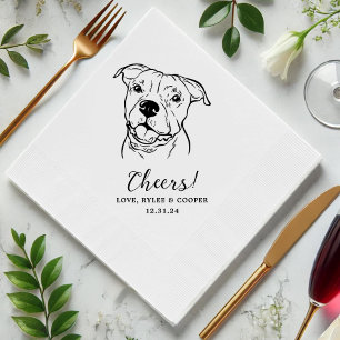 Cheers Custom Two Pet Cocktail Napkins Wedding