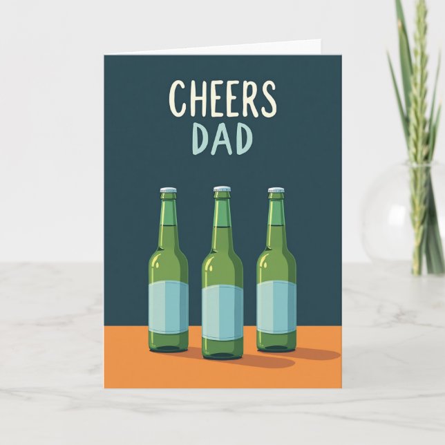 Cheers Dad Teal And Orange Card (Front)