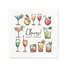 Cheers Doodle Drawing Holiday Cocktail Party