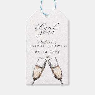 Cheers Elegant Bubbly Champange Bridal Shower Gift Tags