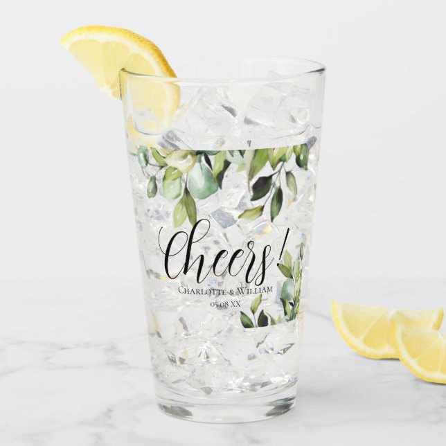 Cheers Elegant Green Botanicals Glass (Front Ice)