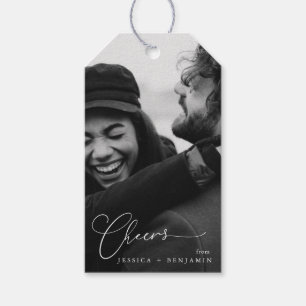 Cheers Elegant Photo Script Names Modern Simple Gift Tags