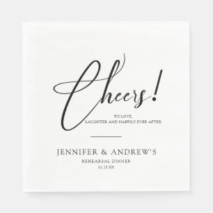 Cheers Elegant Wedding Rehearsal Personalised Napkin