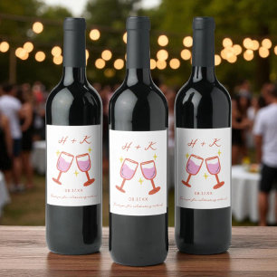 Cheers Engagement Party Wedding Favor Wine Label