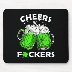 Cheers Ers Drinking Beer Shamrock St Patricks Day  Mouse Pad