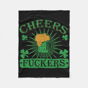 Cheers Ers Funny St. Patricks Day Irish Drinking Fleece Blanket