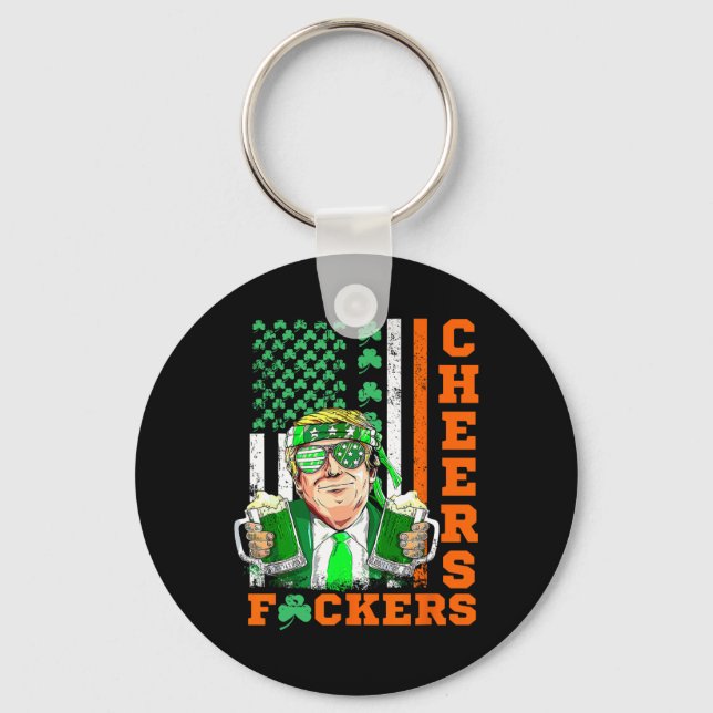 Cheers Ers St Patrick's Day Funny Beer Drinking Tr Key Ring (Front)