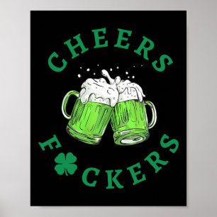 Cheers Ers St Patricks Day Men Women Beer Drinking Poster