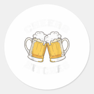 Cheers Es Funny Beer Drinking Lover _1 Classic Round Sticker